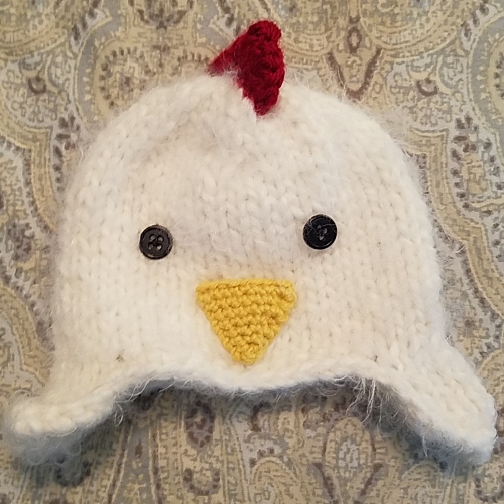 Baby chick knit crochet hat